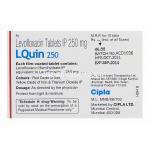 エルクイン250 LQuin 250、 ジェネリックレバクイン、 レボフロキサシン250mg 箱裏情報